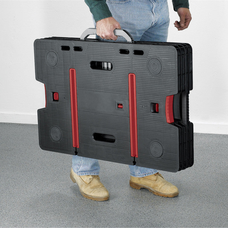 Portable Folding Work Bench with Clamps and Carry Handle