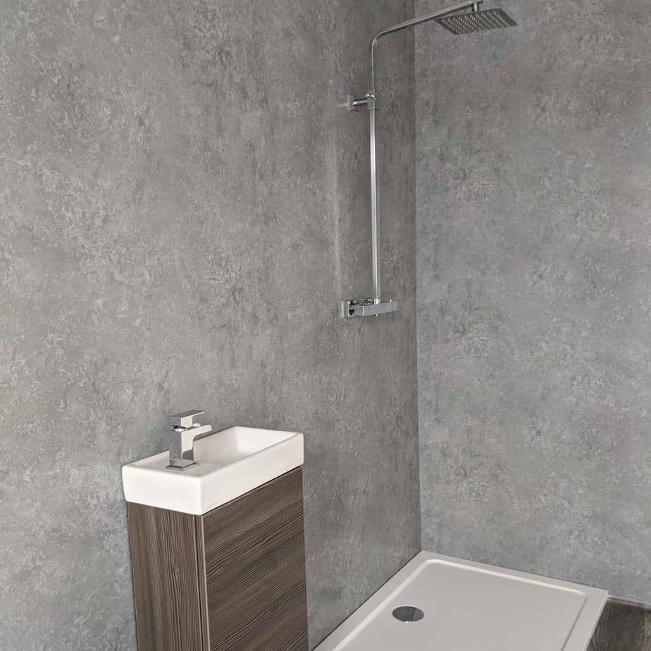 10mm Light Concrete Matt Shower Panel 1M x 2.4M