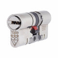 Yale 3 Star Anti-Snap Platinum 70mm Euro Double Cylinder - 35 + 35mm - Pol Nickel - Keyed to Differ