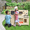 Big Game Hunters Triple Mud Kitchen – Wooden Outdoor Kids Play Kitchen with Sink