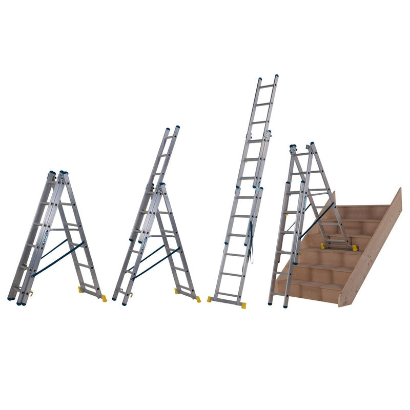 Werner Professional 3 Section Aluminium Extension Ladder - 2.45m