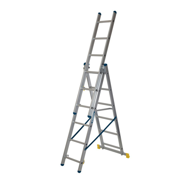 Werner Professional 3 Section Aluminium Extension Ladder - 2.45m