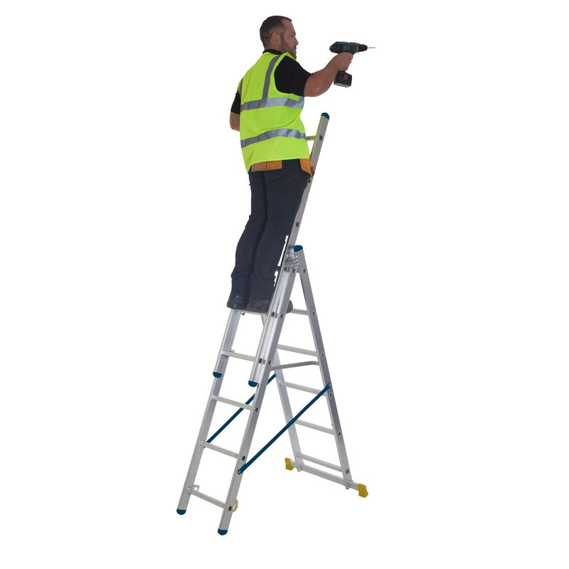 Werner Professional 3 Section Aluminium Extension Ladder - 2.45m