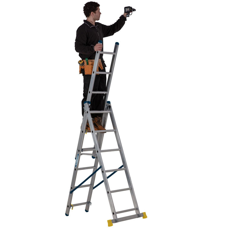 3 Section Aluminium Extension Ladder – 2.45m