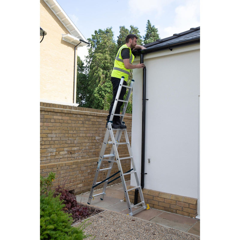 3 Section Aluminium Extension Ladder – 2.45m