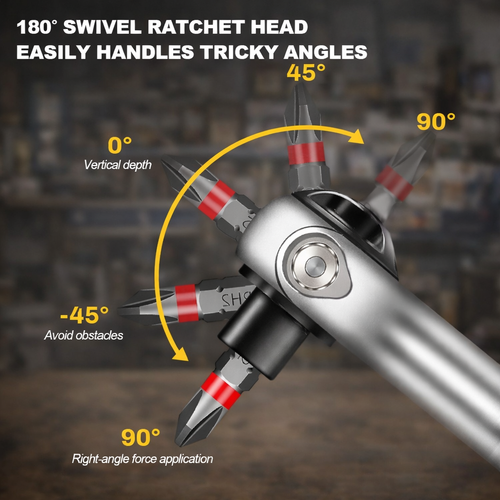 Compact Ratchet Screwdriver & Socket Bit Set