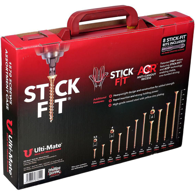 Ulti-Mate II Stick-Fit Zinc & Yellow Plated Screw Metal Case