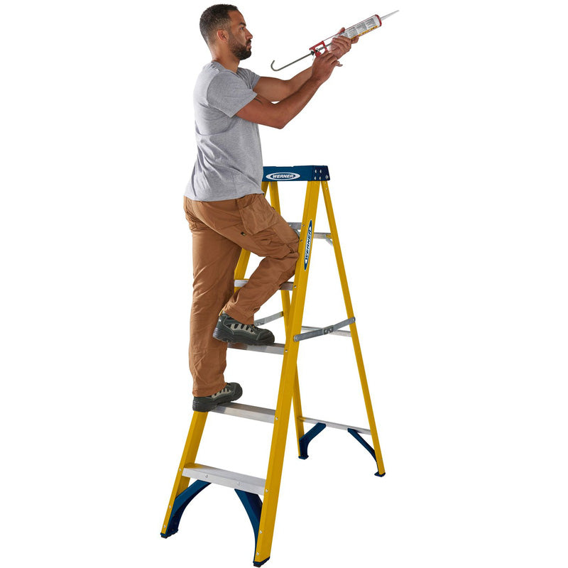 Werner Fibreglass Swingback Step Ladder 6 Tread SWH 2.59m