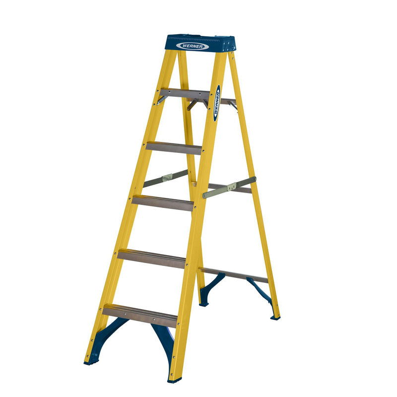 Werner Fibreglass Swingback Step Ladder 6 Tread SWH 2.59m