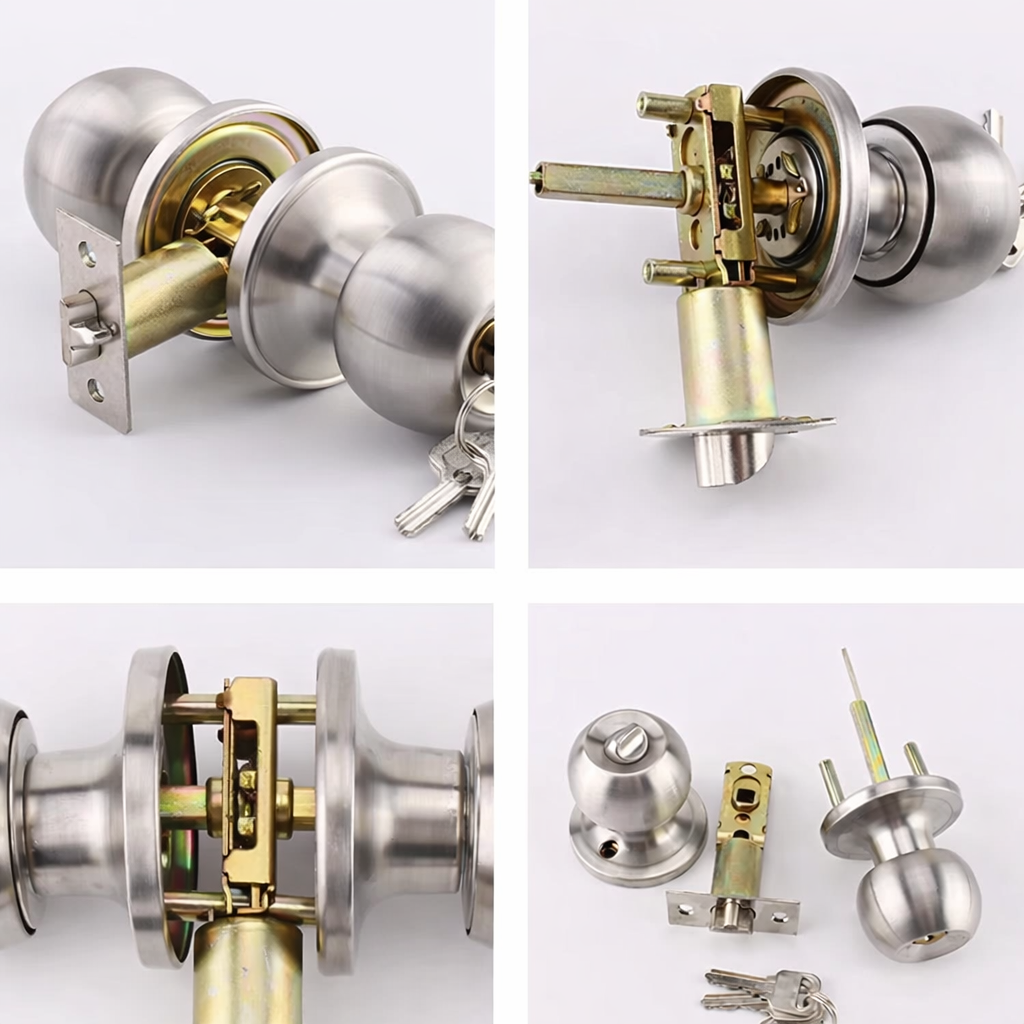 Stainless Steel Keyed Door Knob Lock Set