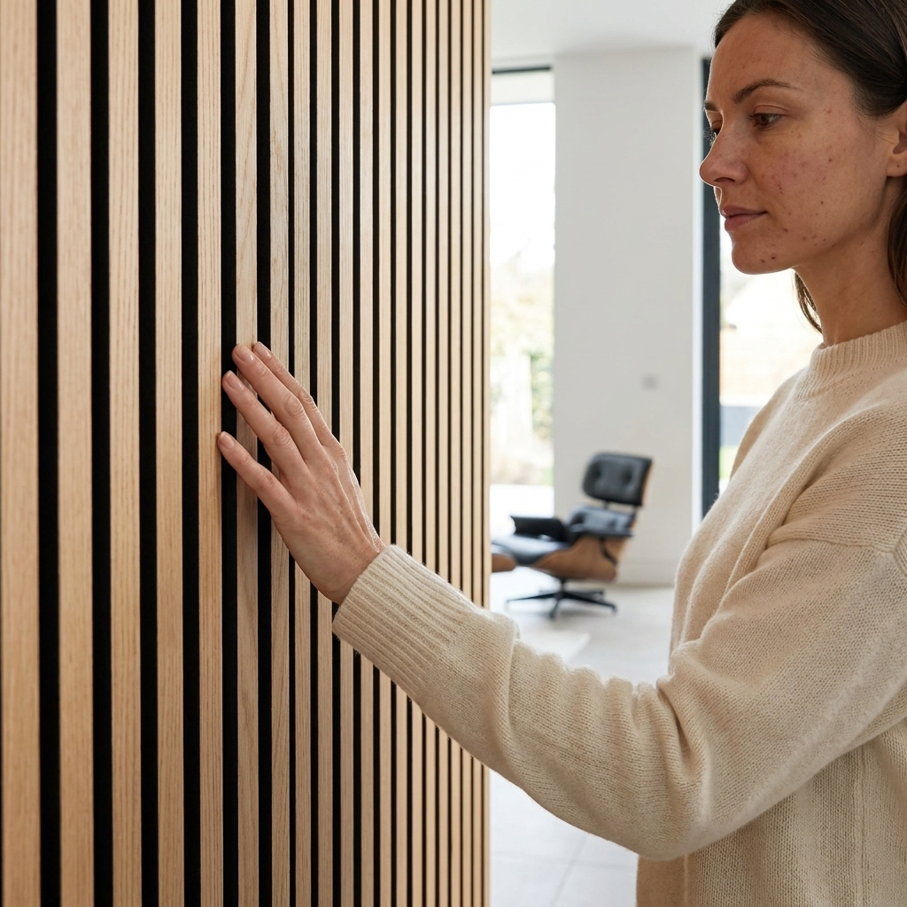 Acoustic Slatted Wall Panel 240 x 60cm - Light Oak x 1 panel
